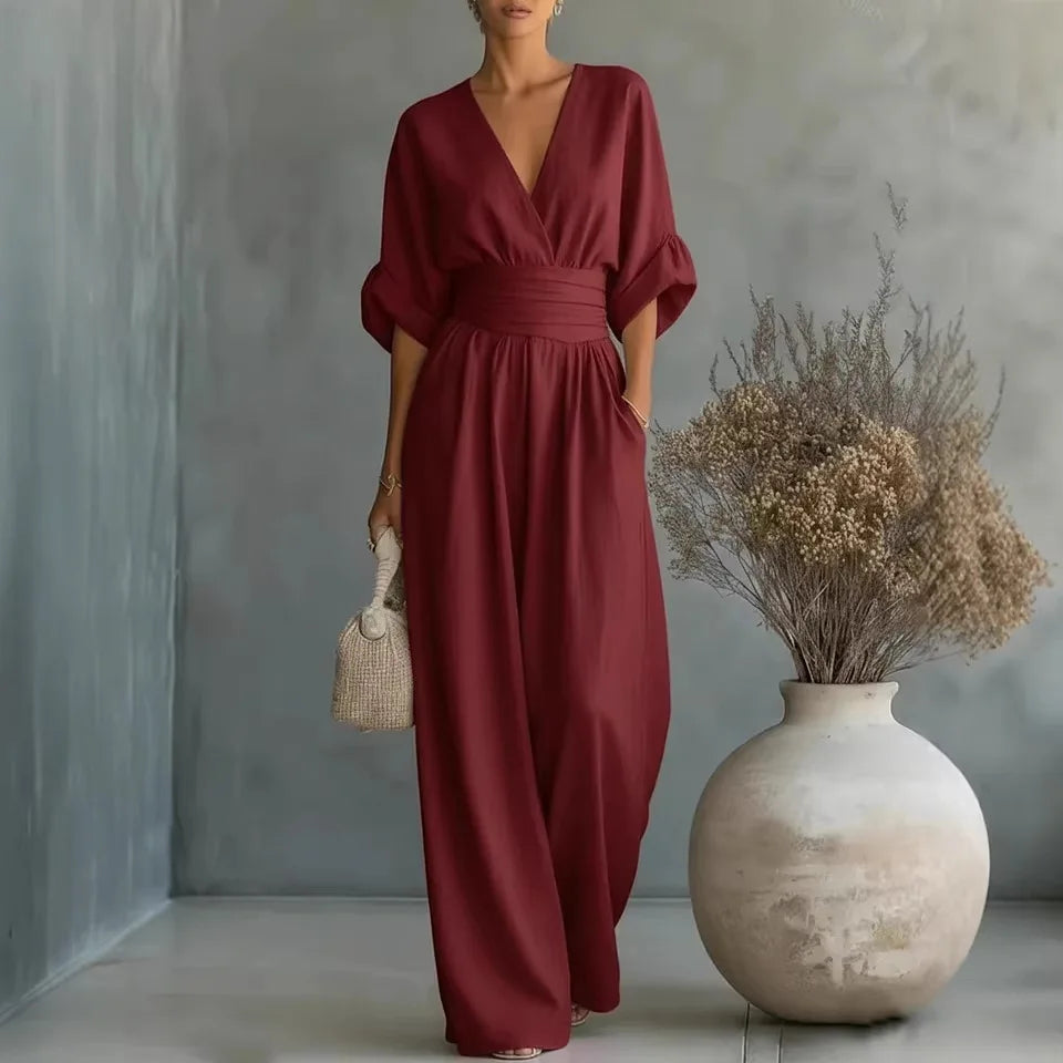 Knee Length Rompers for Women in Rayon Fabric with Half Sleeves, Inelastic Design for  Spring and Summer