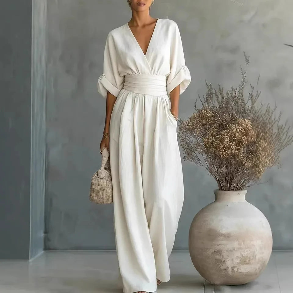 Knee Length Rompers for Women in Rayon Fabric with Half Sleeves, Inelastic Design for  Spring and Summer