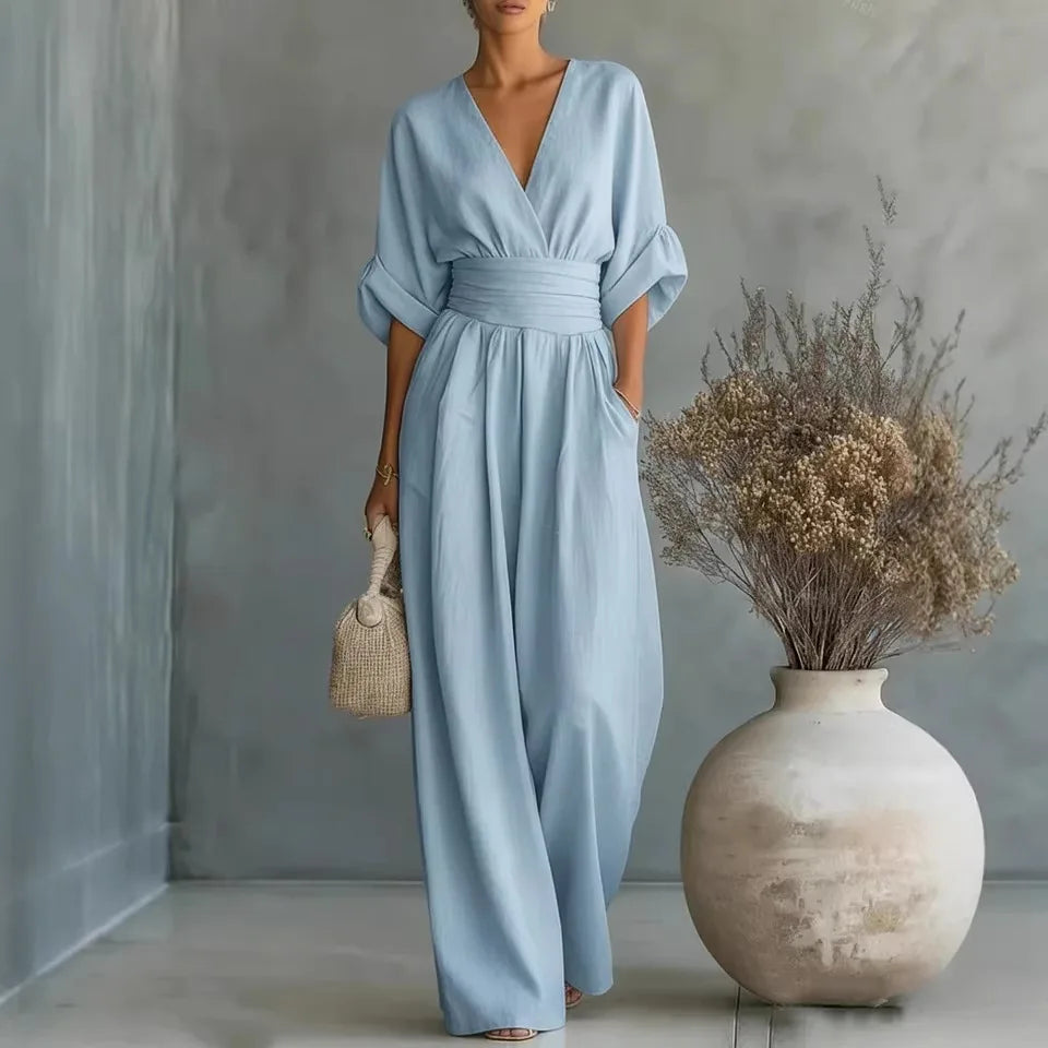 Knee Length Rompers for Women in Rayon Fabric with Half Sleeves, Inelastic Design for  Spring and Summer