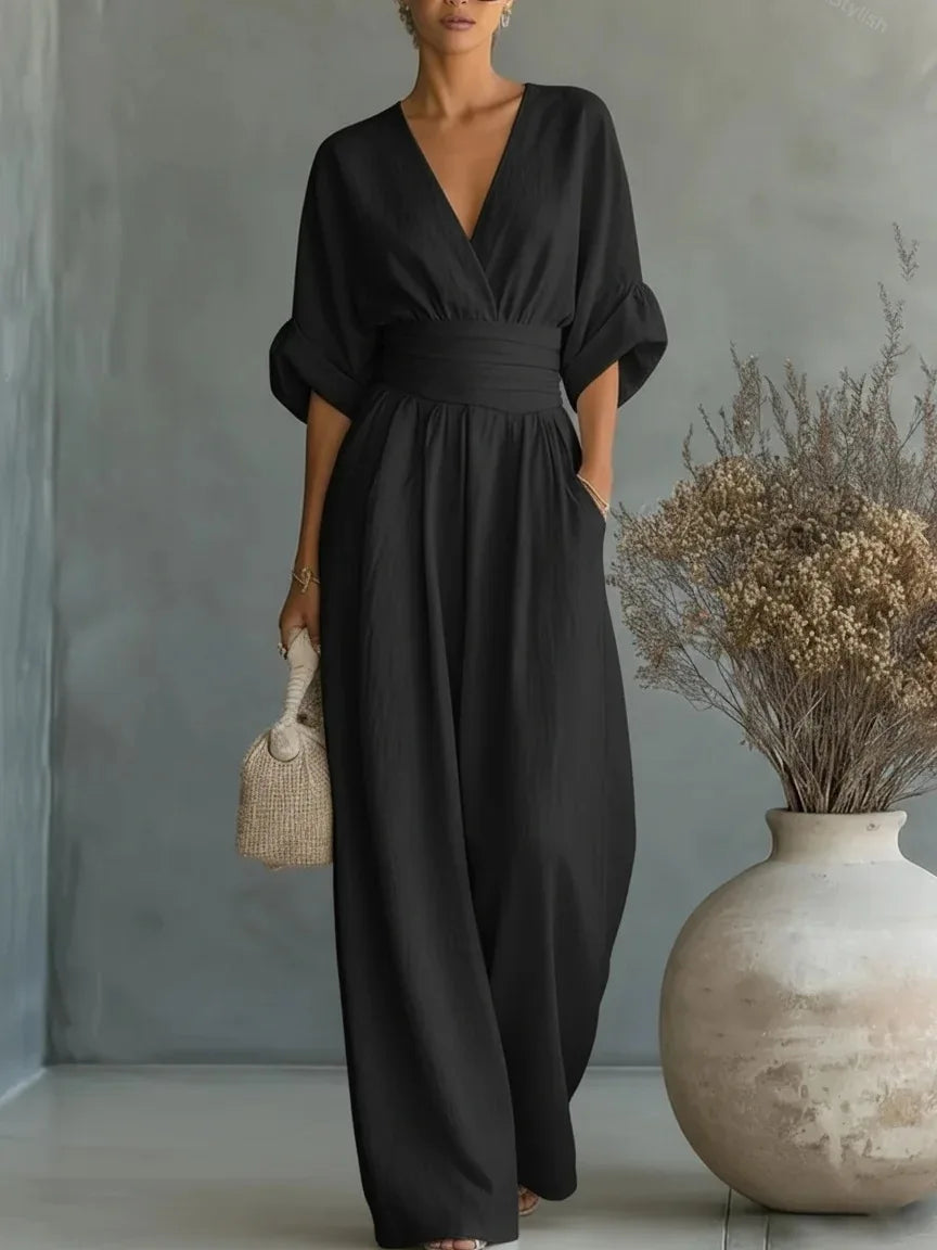 Knee Length Rompers for Women in Rayon Fabric with Half Sleeves, Inelastic Design for  Spring and Summer