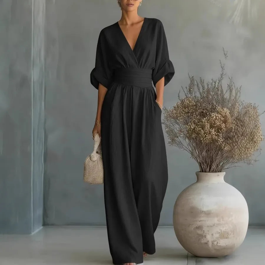 Knee Length Rompers for Women in Rayon Fabric with Half Sleeves, Inelastic Design for  Spring and Summer