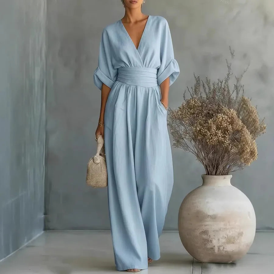 Knee Length Rompers for Women in Rayon Fabric with Half Sleeves, Inelastic Design for  Spring and Summer