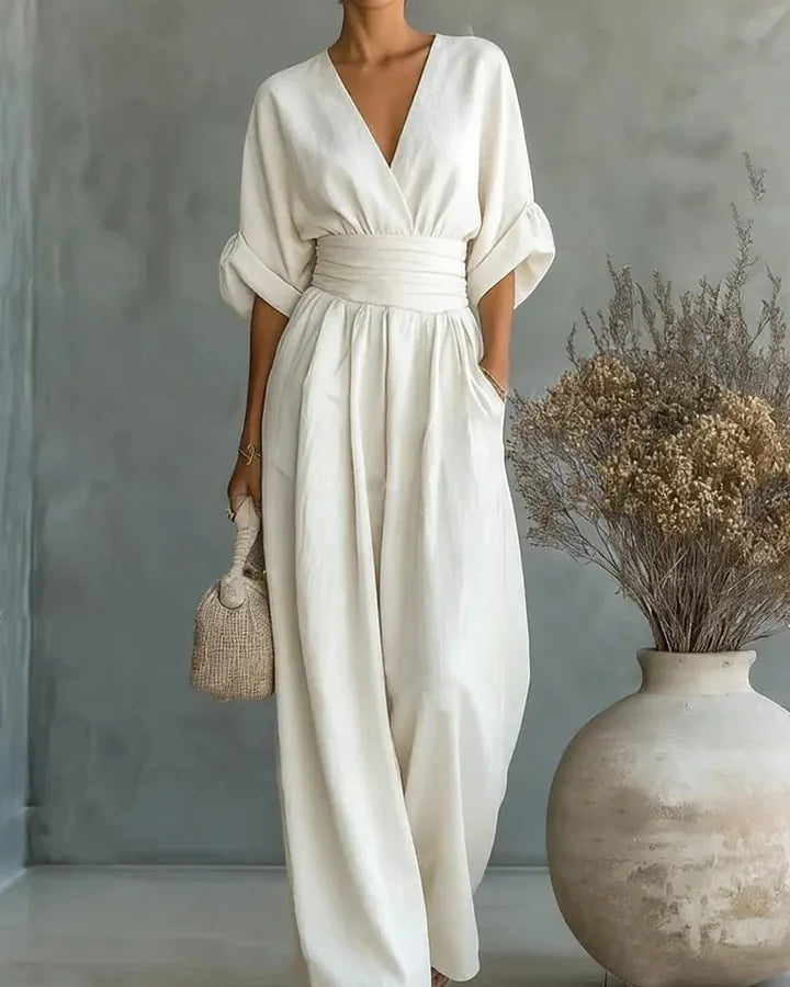 Knee Length Rompers for Women in Rayon Fabric with Half Sleeves, Inelastic Design for  Spring and Summer